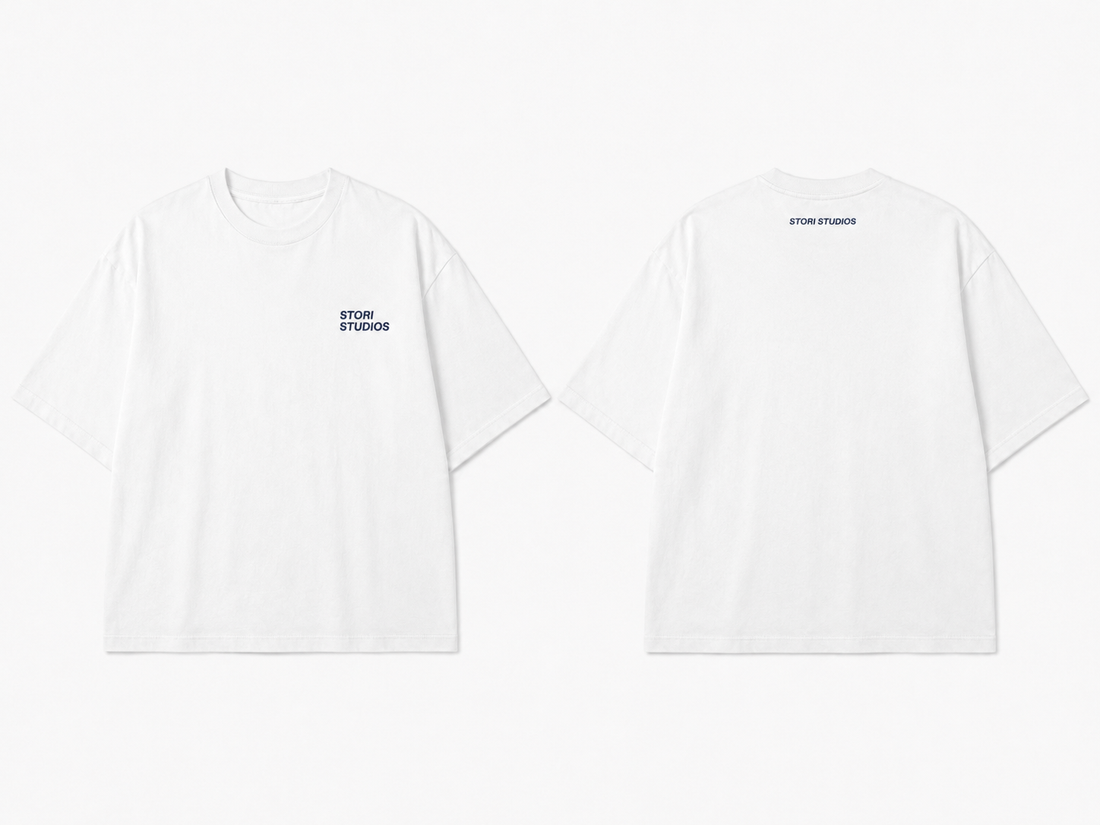 Essential Tee White — flat front and back
