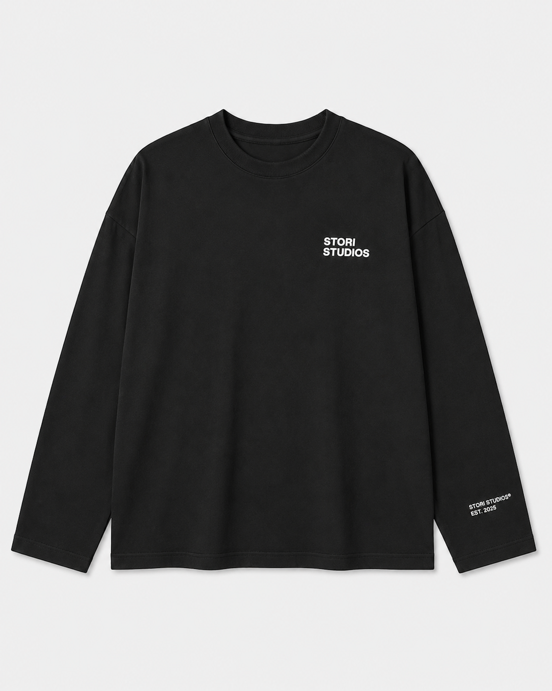 Minimal Longsleeve Black — flat front
