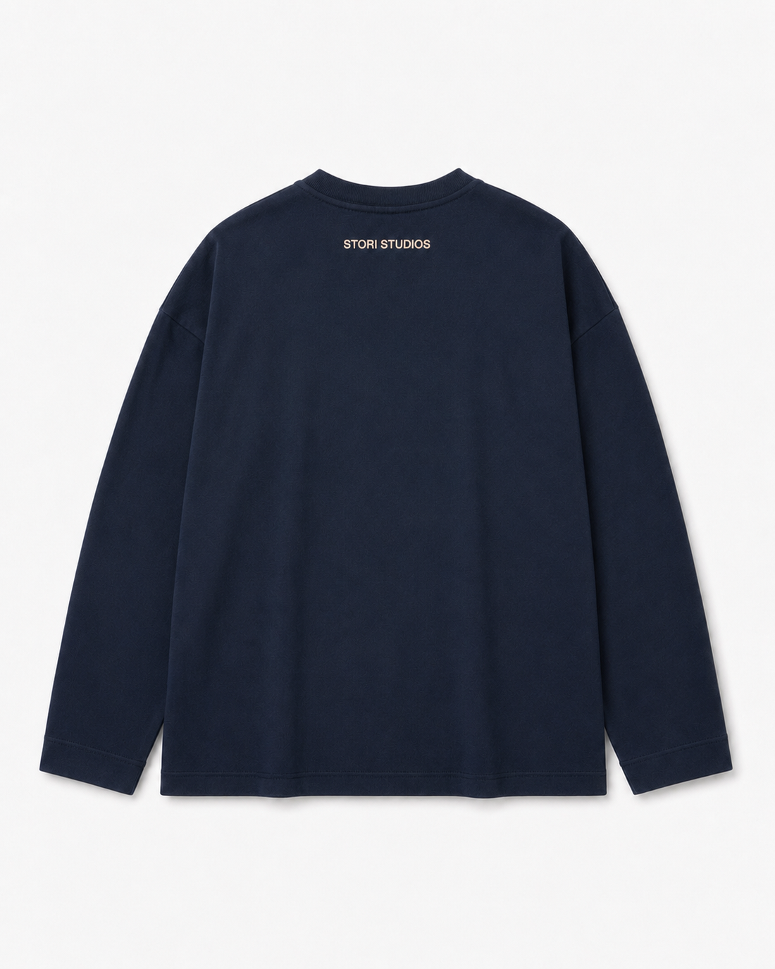 Minimal Longsleeve Navy — flat back