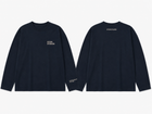Minimal Longsleeve Navy — flat front and back