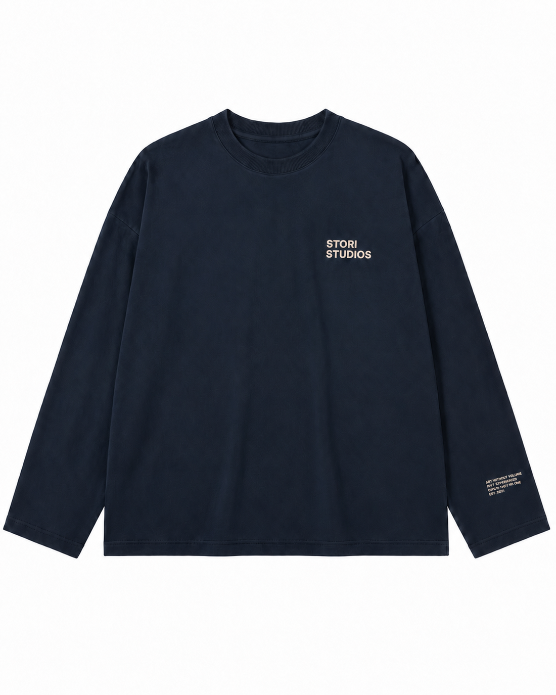 Minimal Longsleeve Navy — flat front