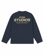 Signature Longsleeve Navy — flat back
