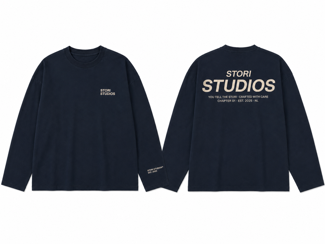Signature Longsleeve Navy — flat front and back
