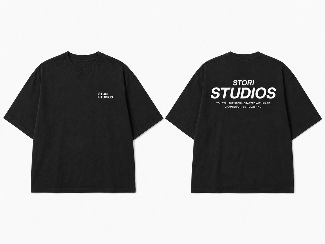 Statement Tee Black — flat front and back