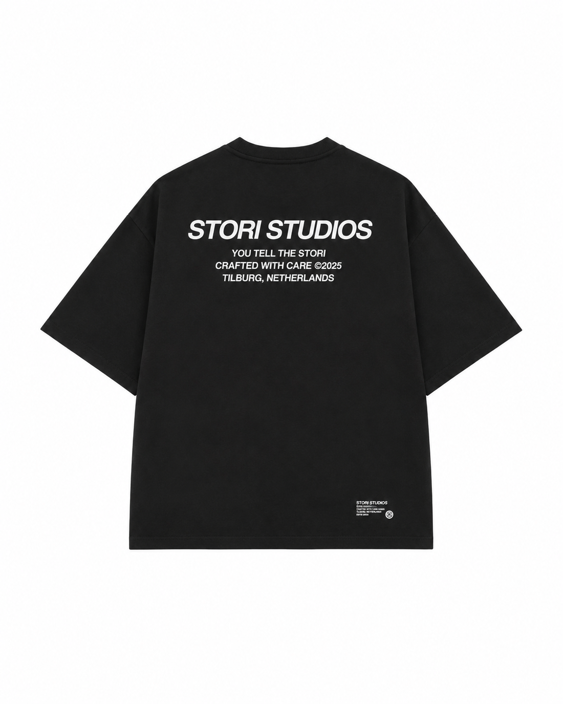Statement Tee Black — flat front
