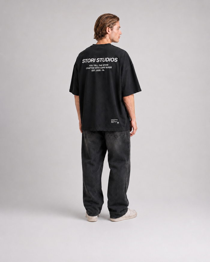Statement Tee Black — worn back
