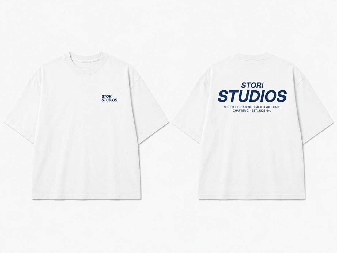 Statement Tee White — flat front and back